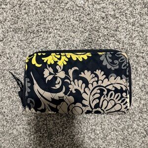 Vera Bradley Black and Yellow Floral Clutch